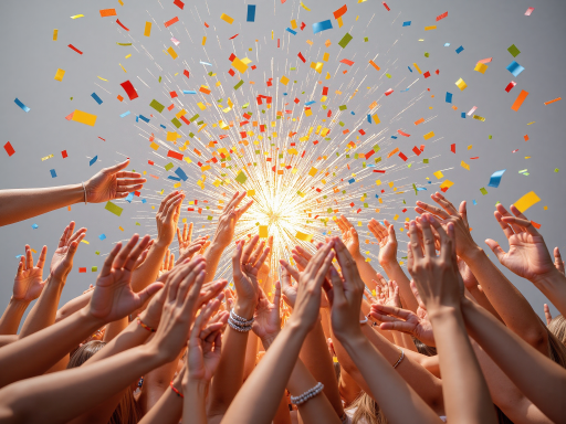 新年朋友聚会照片，多人合影，红色背景，欢乐表情，友谊时刻